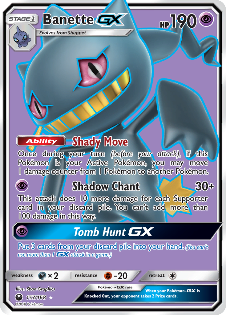 Banette-GX 157 Rare Ultra card from Celestial Storm