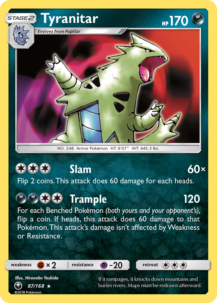 Tyranitar 87/168 Rare Holo card from Celestial Storm