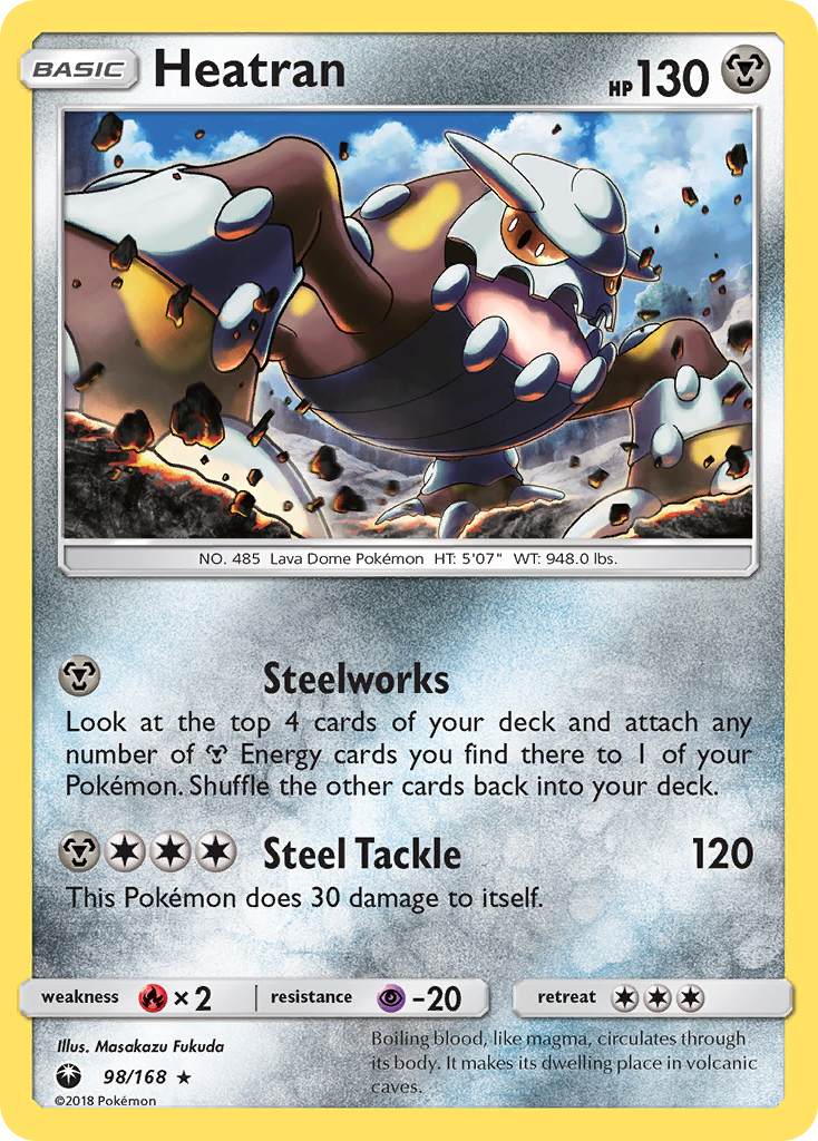 Heatran 98/168 Rare Holo card from Celestial Storm