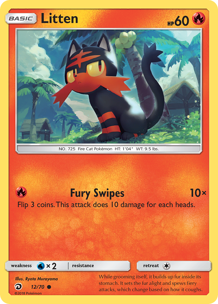 Litten 12 Common card from Dragon Majesty