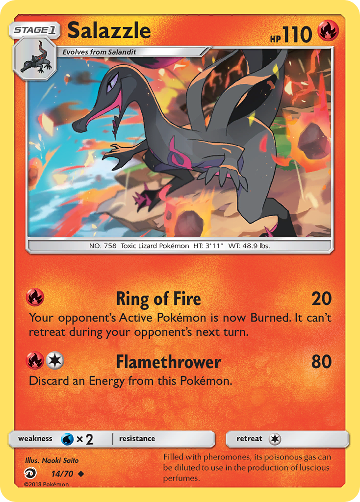Salazzle 14 Uncommon card from Dragon Majesty
