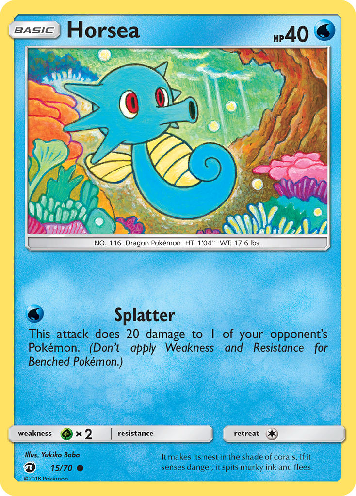 Horsea 15 Common card from Dragon Majesty