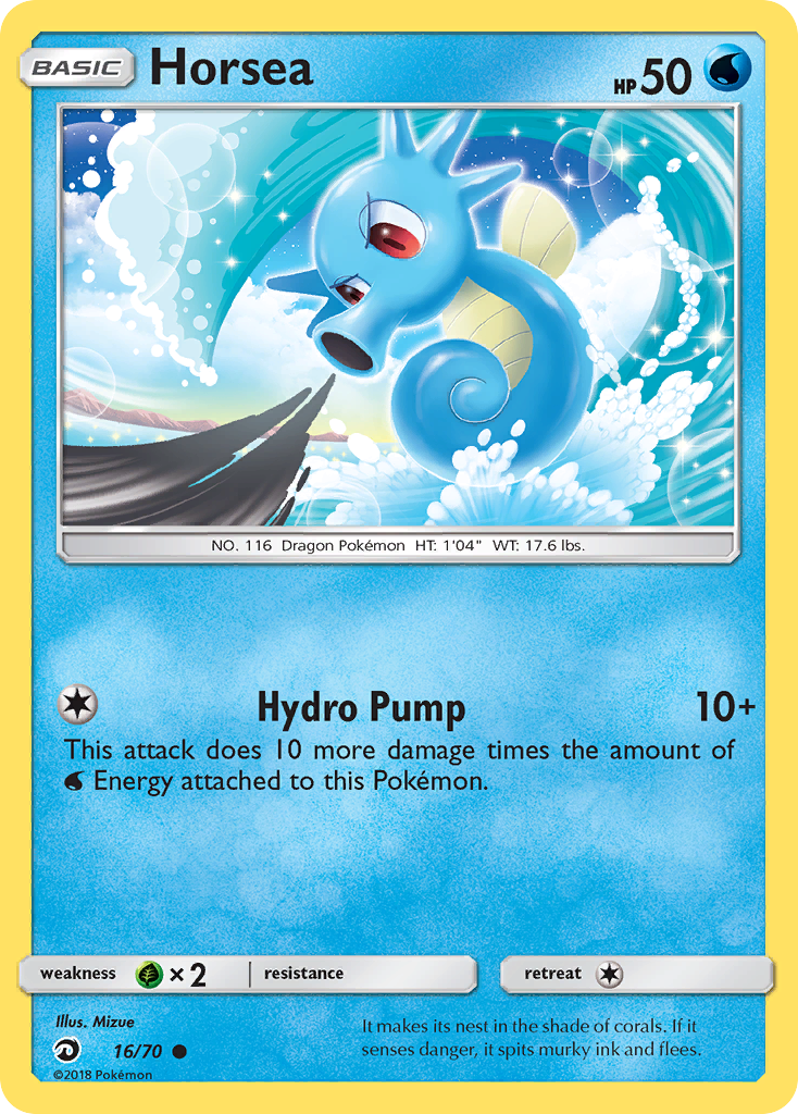 Horsea 16/70 Common card from Dragon Majesty