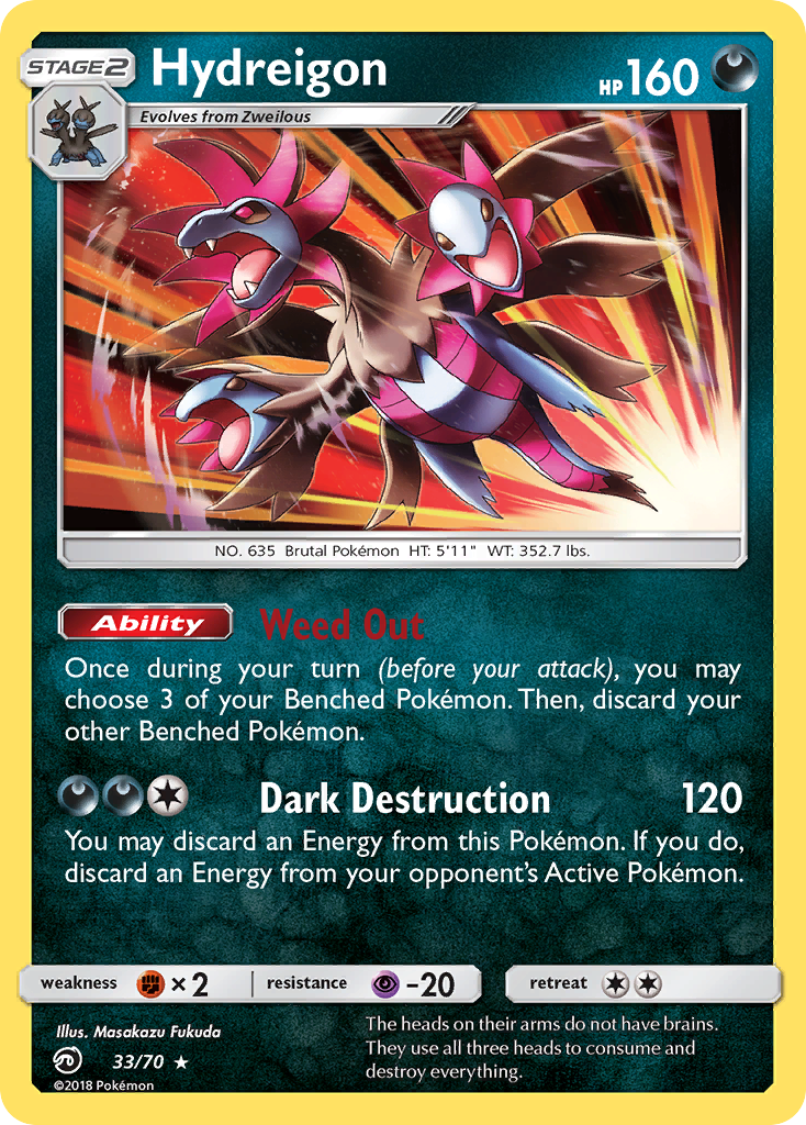 Hydreigon 33 Rare Holo card from Dragon Majesty