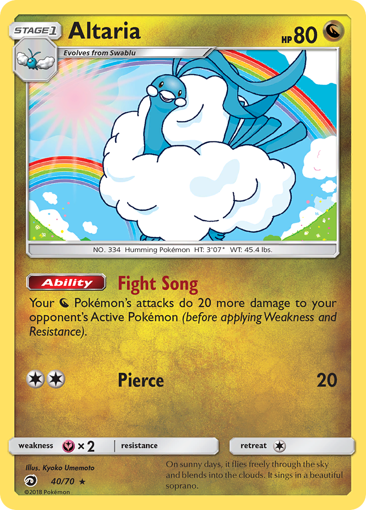 Altaria 40 Rare Holo card from Dragon Majesty