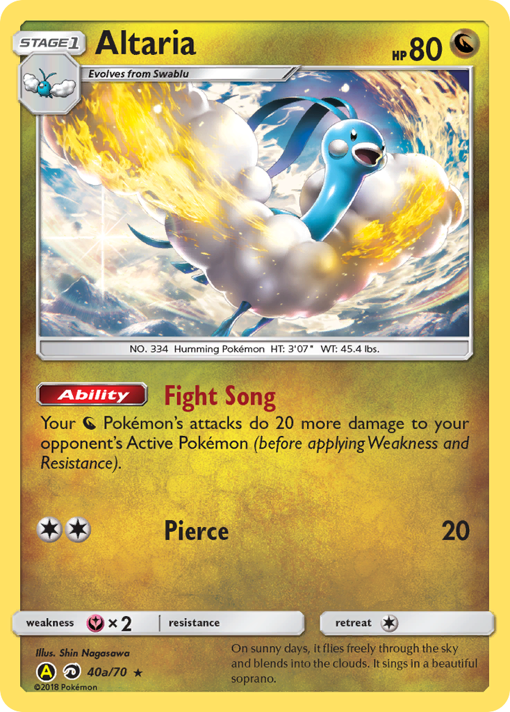 Altaria 40a Rare Holo card from Dragon Majesty