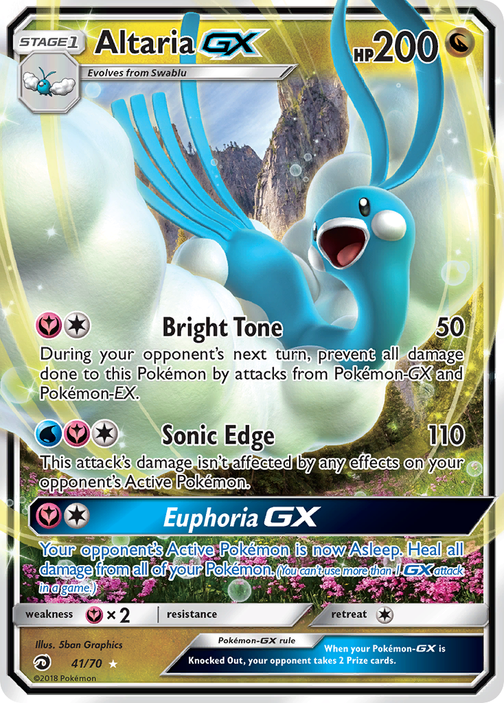 Altaria-GX 41 Rare Holo GX card from Dragon Majesty