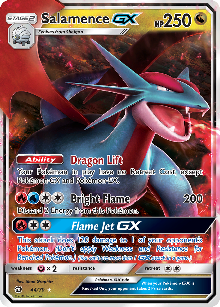 Salamence-GX 44 Rare Holo GX card from Dragon Majesty