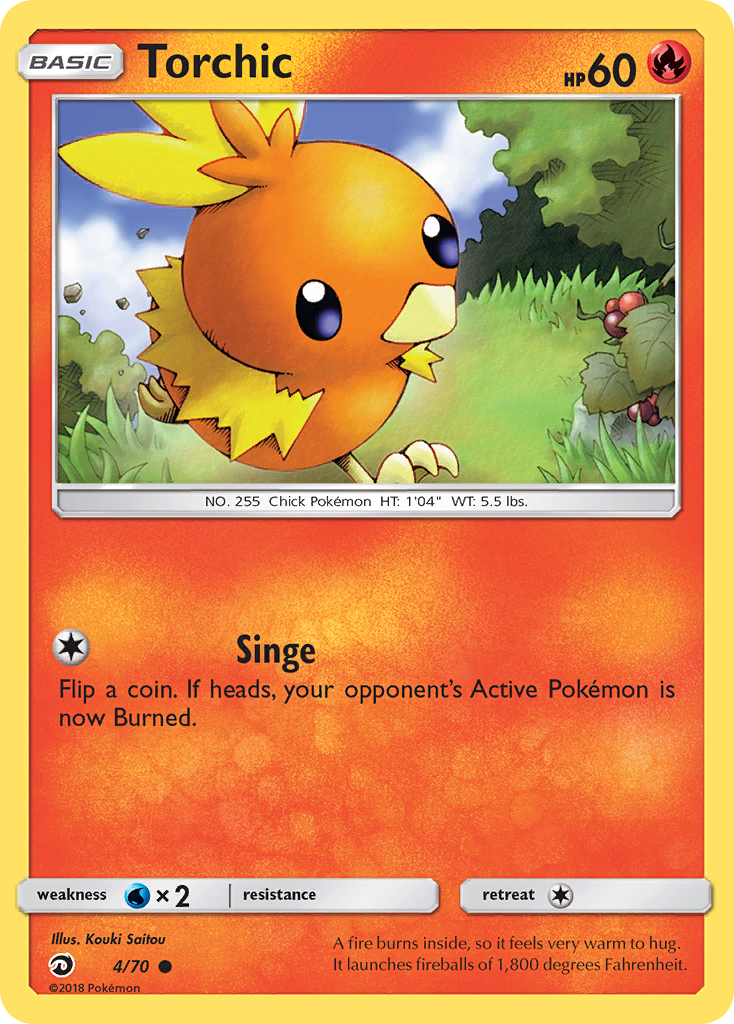 Torchic 4 Common card from Dragon Majesty
