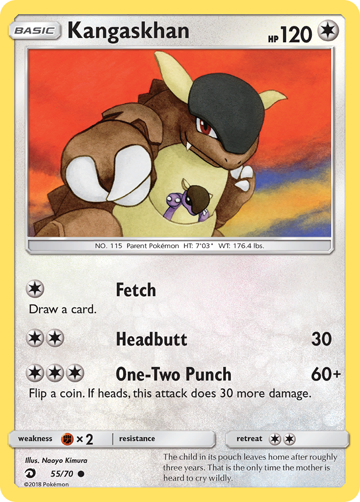 Kangaskhan 55/70 Common card from Dragon Majesty