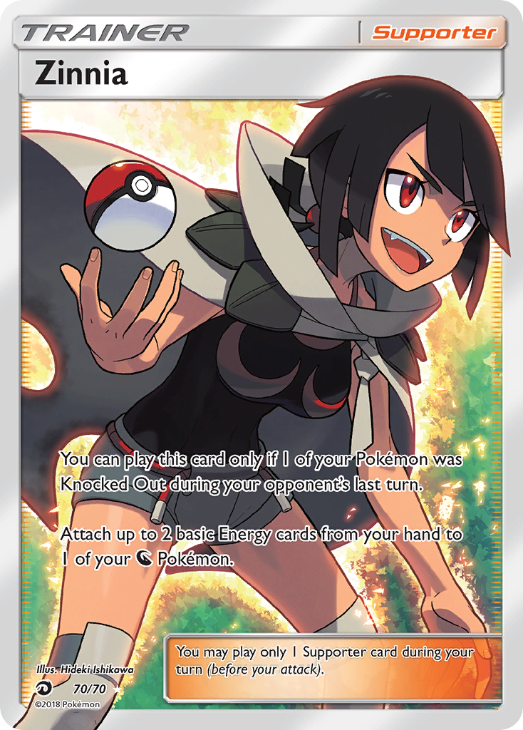 Zinnia 70 Rare Ultra card from Dragon Majesty
