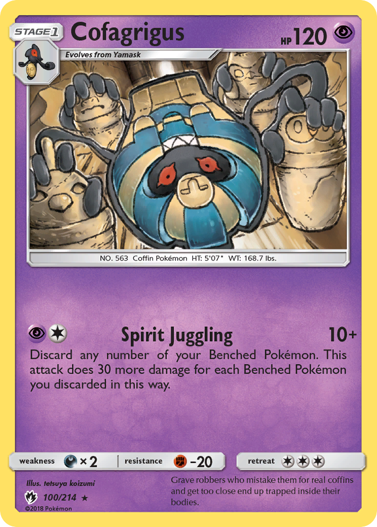 Cofagrigus 100 Rare card from Lost Thunder