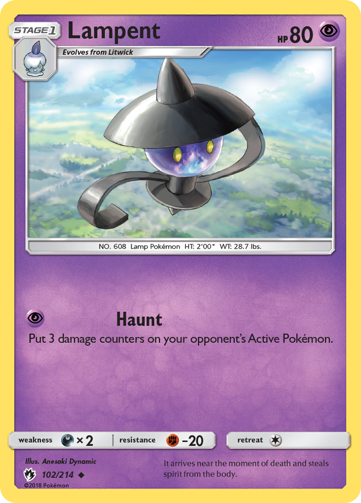 Lampent 102 Uncommon card from Lost Thunder