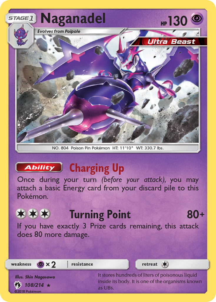 Naganadel 108/214 Rare Holo card from Lost Thunder