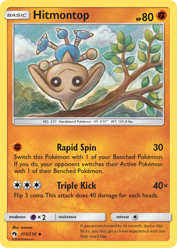Hitmontop 113 Uncommon card from Lost Thunder
