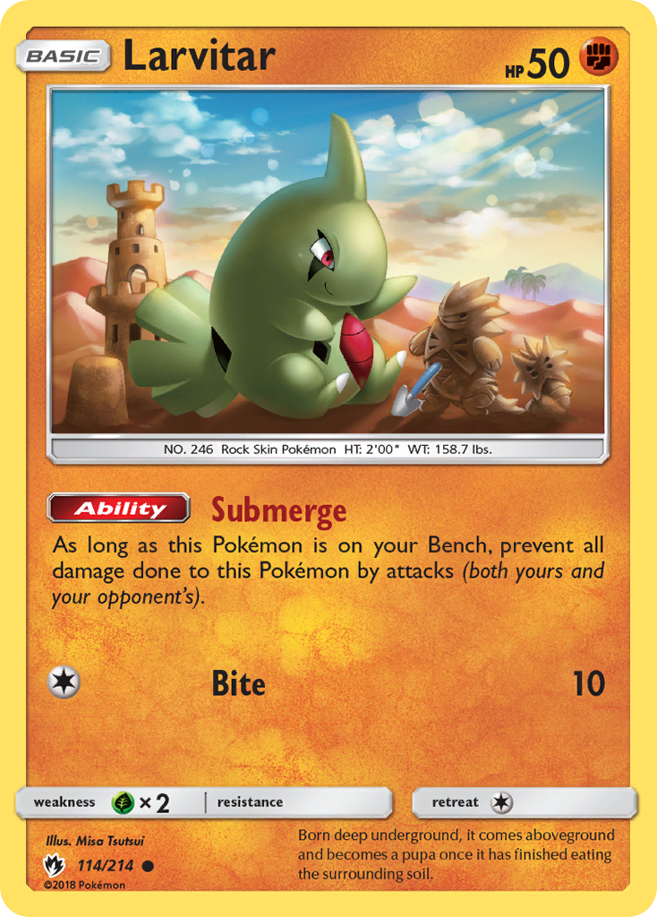 Larvitar 114 Common card from Lost Thunder