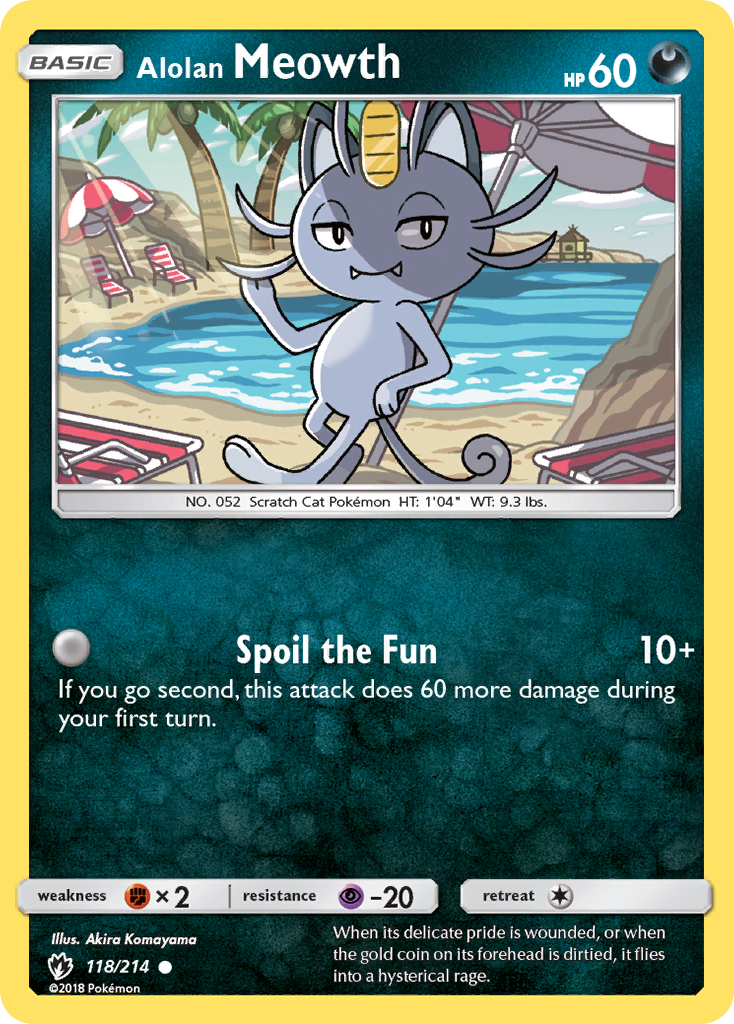 Alolan Meowth 118 Common card from Lost Thunder