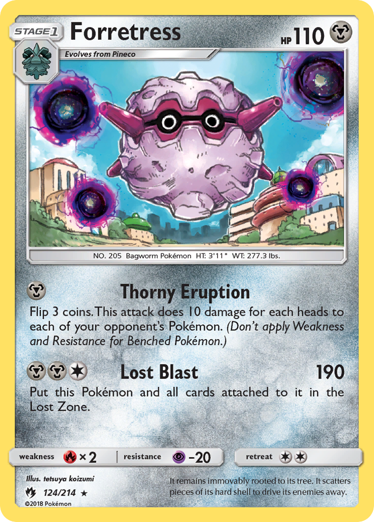 Forretress 124 Rare card from Lost Thunder
