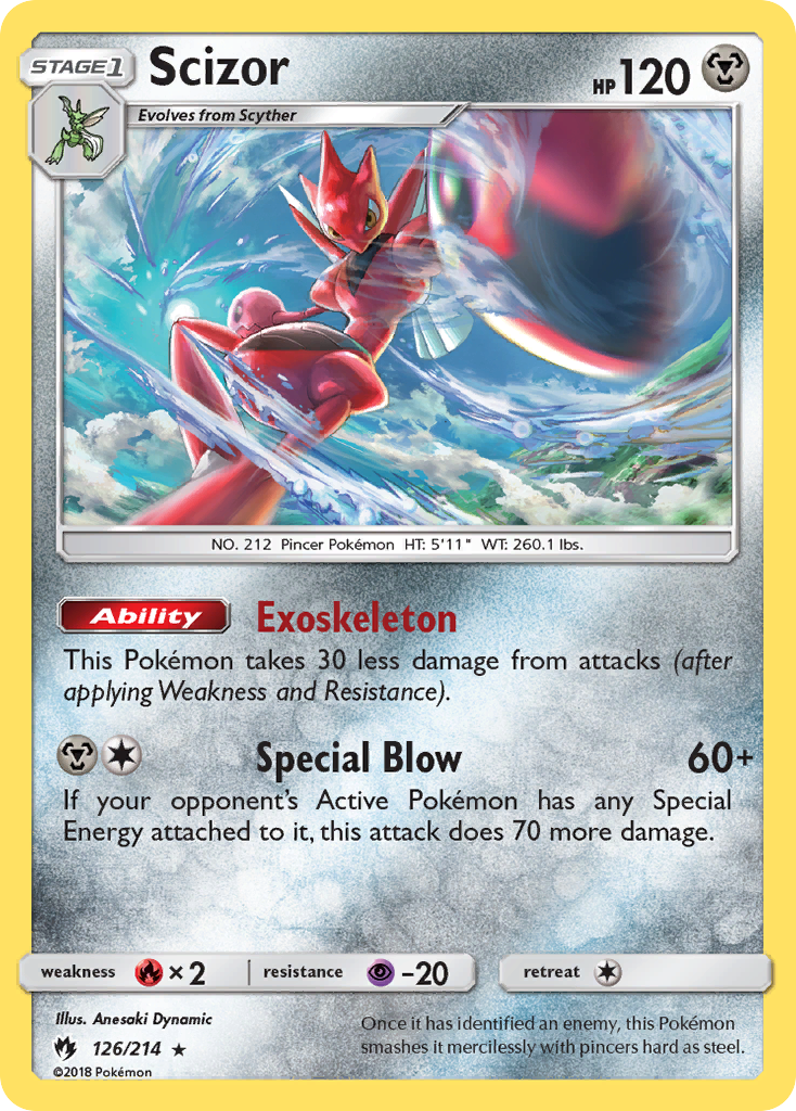 Scizor 126/214 Rare Holo card from Lost Thunder