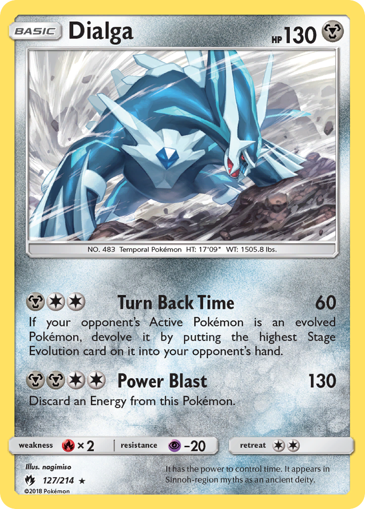 Dialga 127 Rare Holo card from Lost Thunder