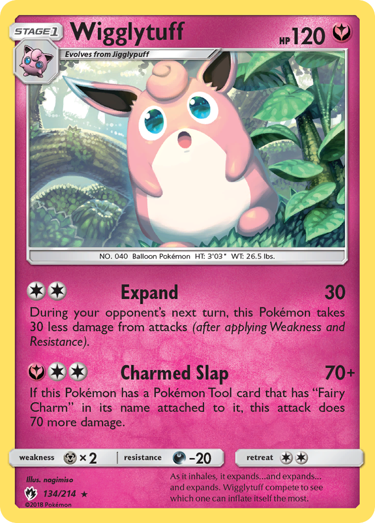 Wigglytuff 134 Rare card from Lost Thunder