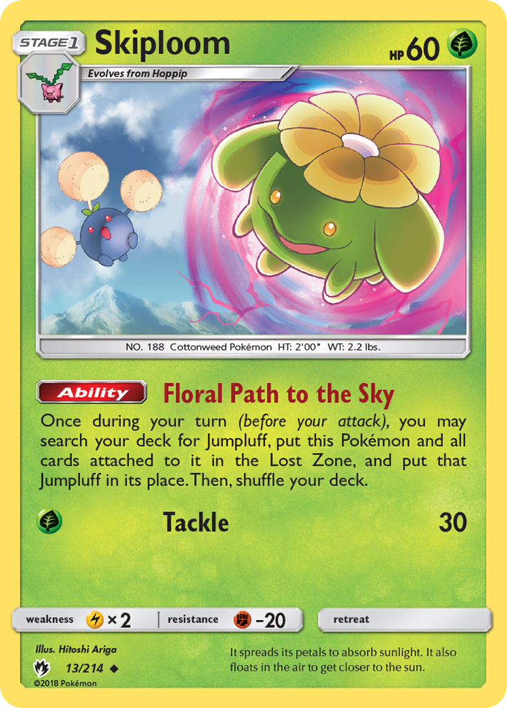 Skiploom 13 Uncommon card from Lost Thunder