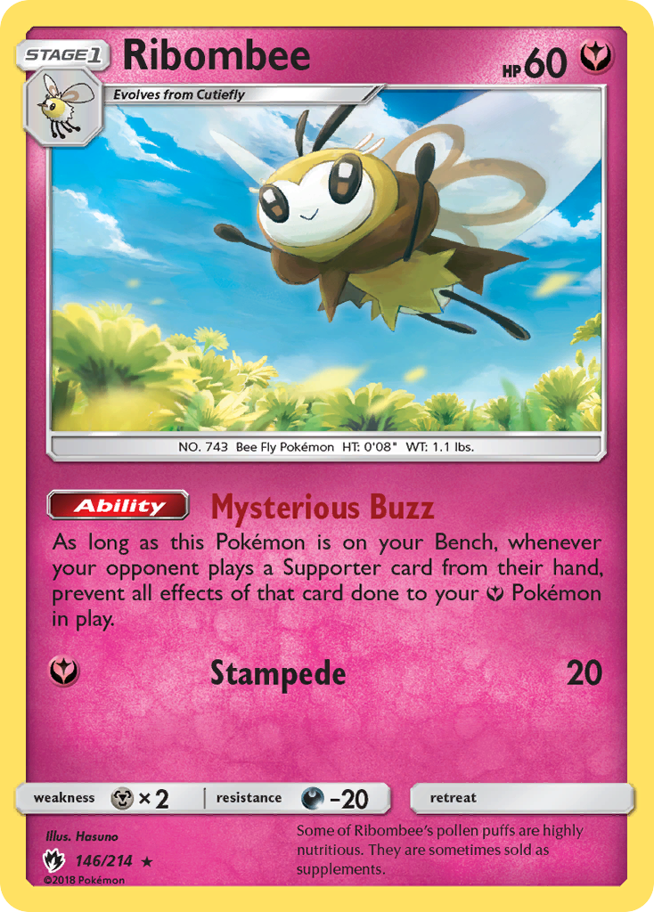 Ribombee 146 Rare card from Lost Thunder