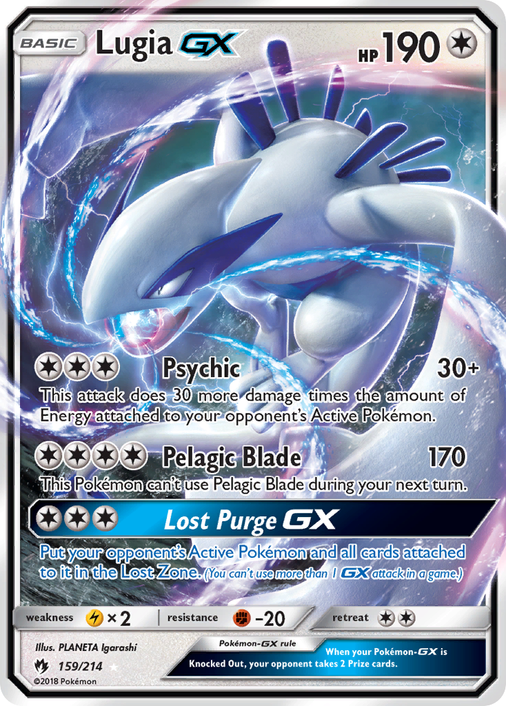 Lugia-GX 159 Rare Holo GX card from Lost Thunder