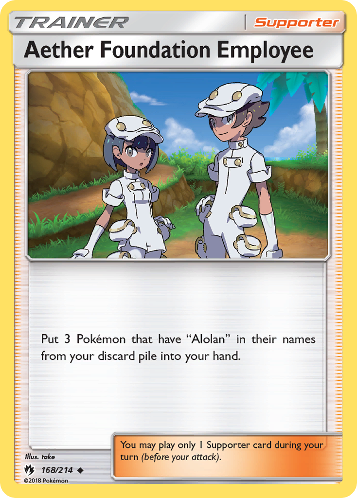 Aether Foundation Employee 168 Uncommon card from Lost Thunder