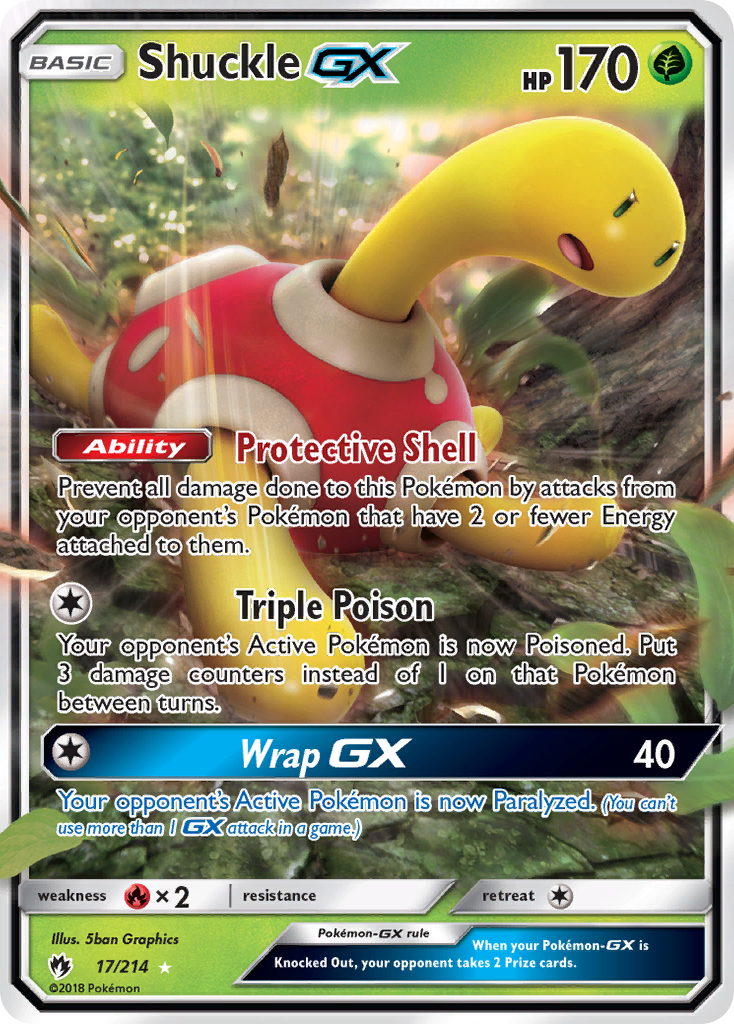 Shuckle-GX 17 Rare Holo GX card from Lost Thunder