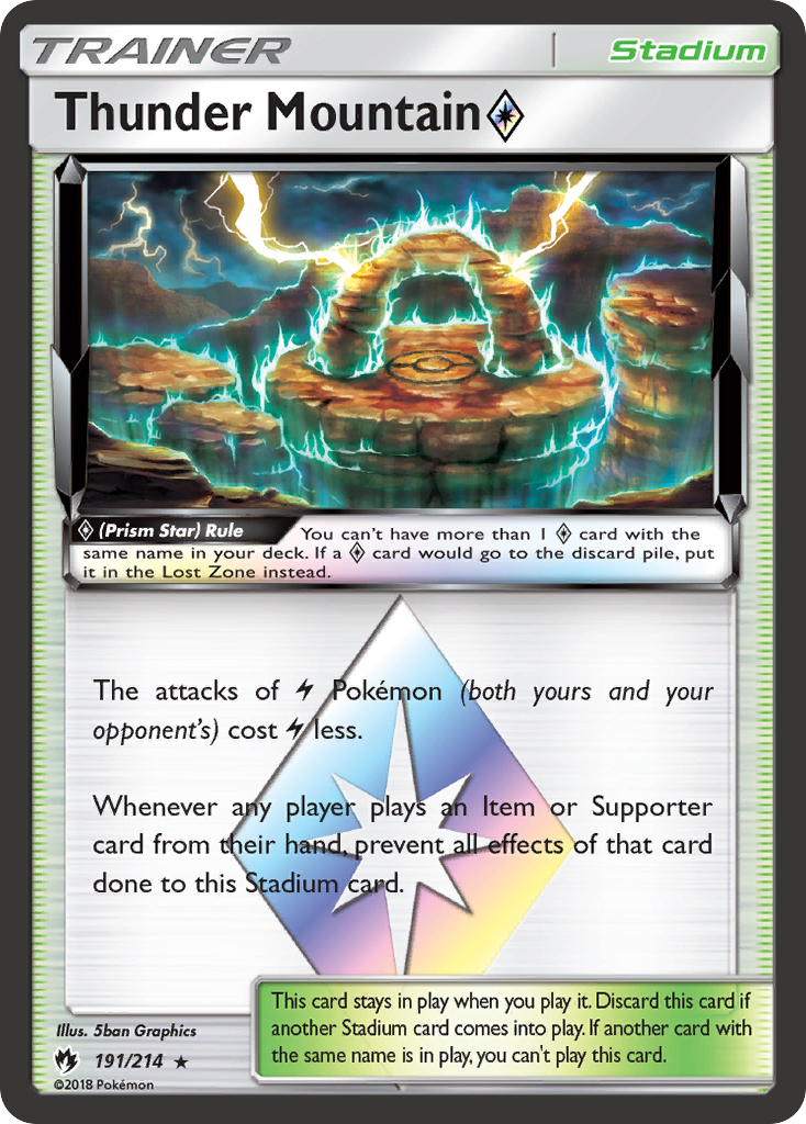 Thunder Mountain ◇ 191 Rare Prism Star card from Lost Thunder