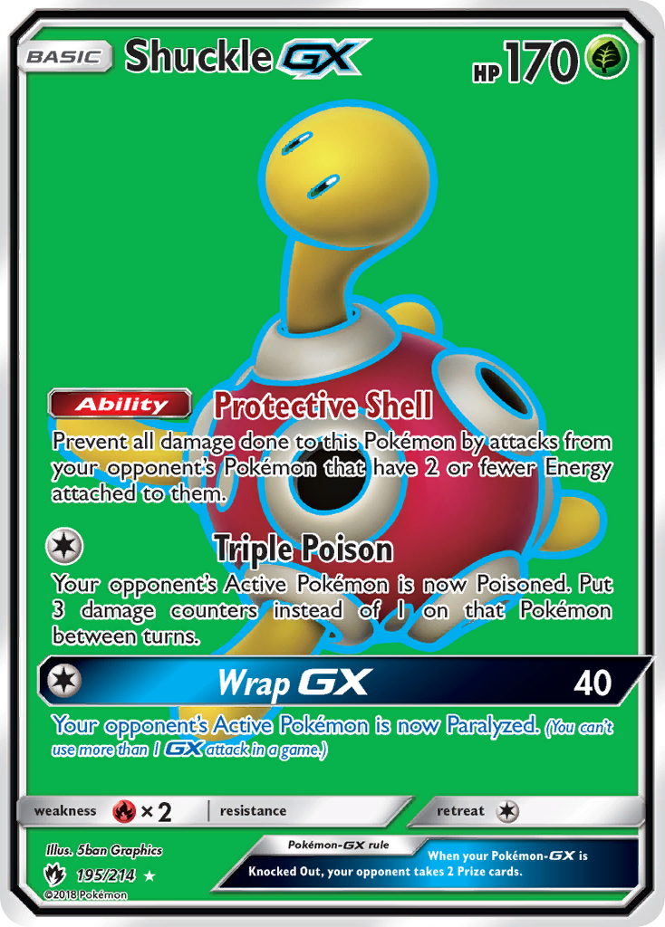 Shuckle-GX 195 Rare Ultra card from Lost Thunder