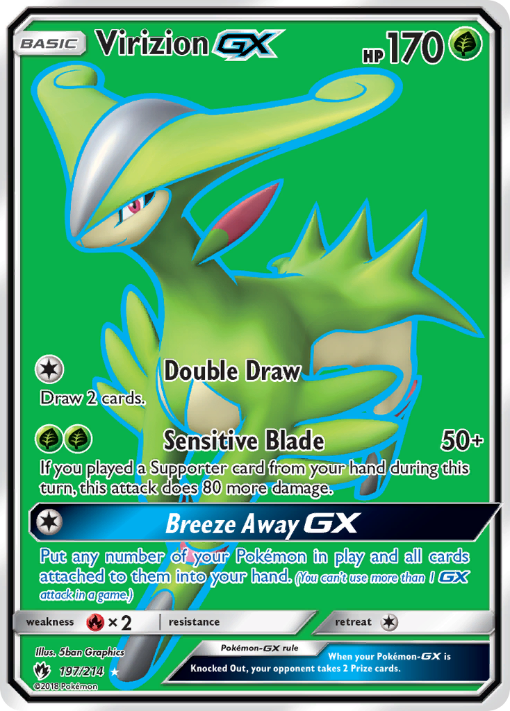 Virizion-GX 197 Rare Ultra card from Lost Thunder