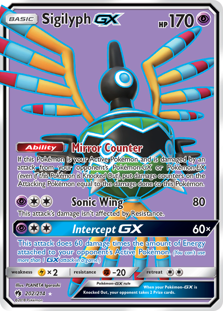Sigilyph-GX 202 Rare Ultra card from Lost Thunder