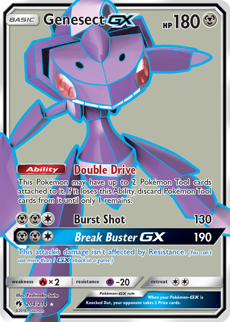 Genesect-GX 204 Rare Ultra card from Lost Thunder
