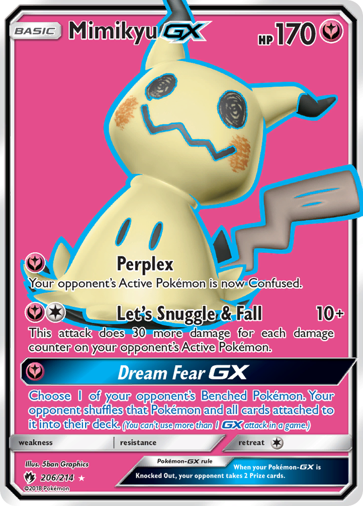 Mimikyu-GX 206 Rare Ultra card from Lost Thunder