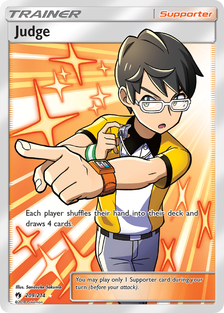 Judge 209/214 Rare Ultra card from Lost Thunder