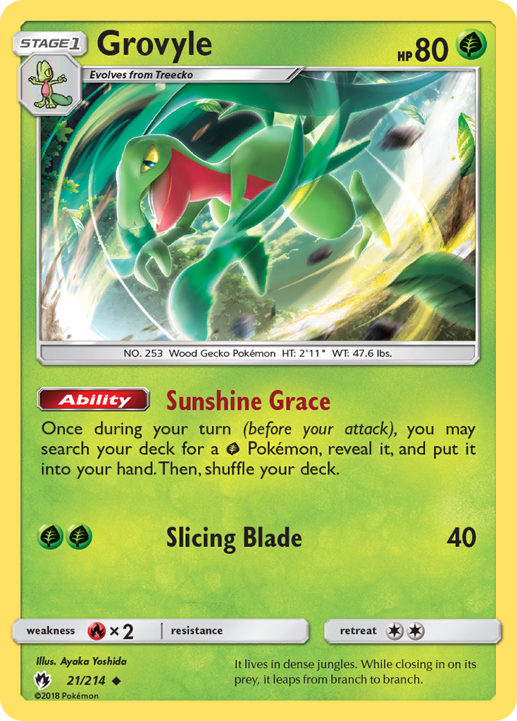 Grovyle 21 Uncommon card from Lost Thunder