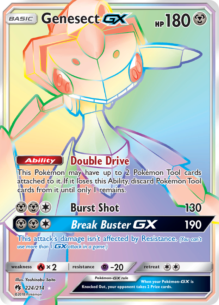 Genesect-GX 224 Rare Rainbow card from Lost Thunder