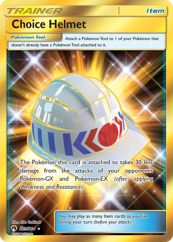 Choice Helmet 229/214 Rare Secret card from Lost Thunder
