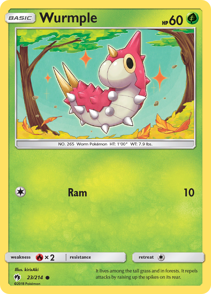 Wurmple 23 Common card from Lost Thunder