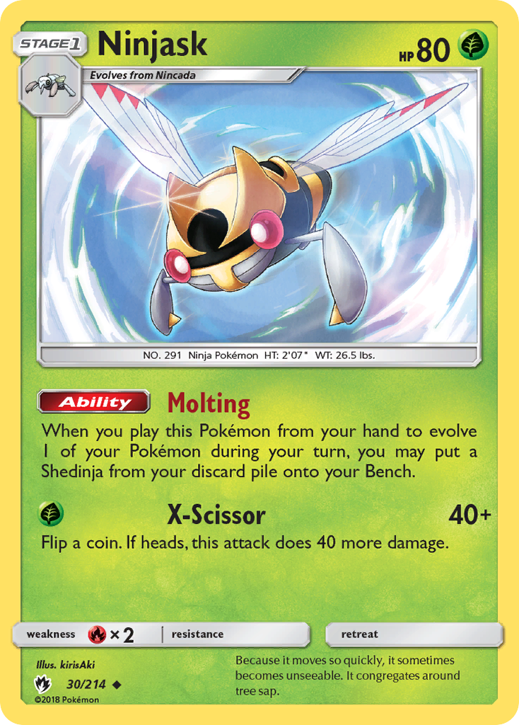 Ninjask 30 Uncommon card from Lost Thunder