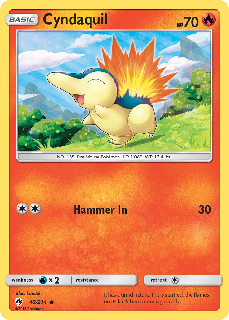 Cyndaquil 40 Common card from Lost Thunder