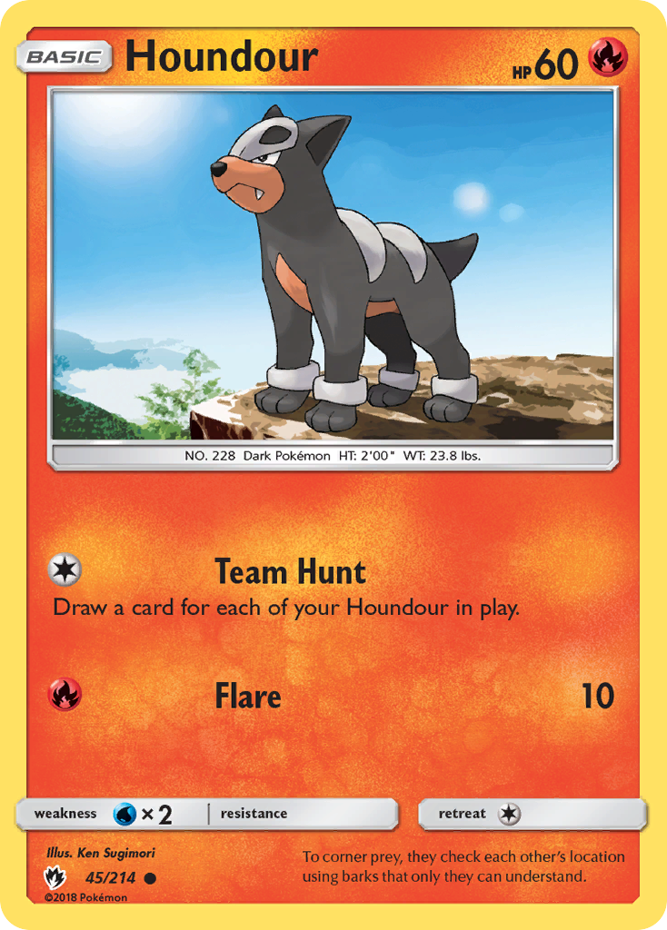 Houndour 45 Common card from Lost Thunder