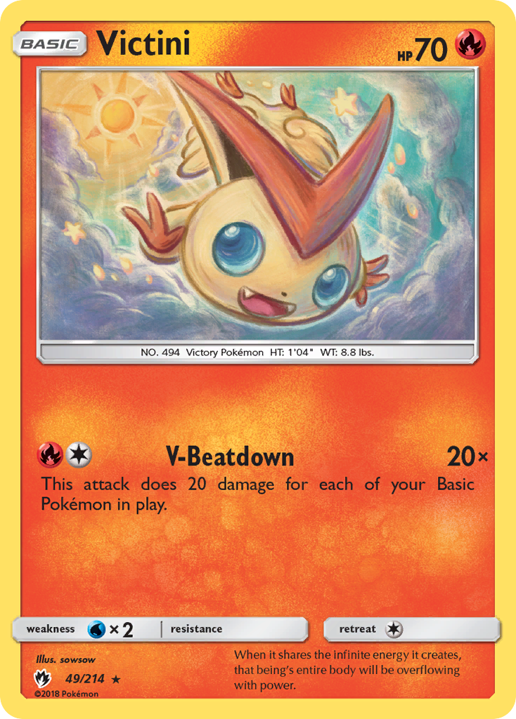 Victini 49 Rare card from Lost Thunder