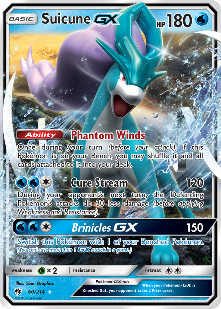 Suicune-GX 60 Rare Holo GX card from Lost Thunder