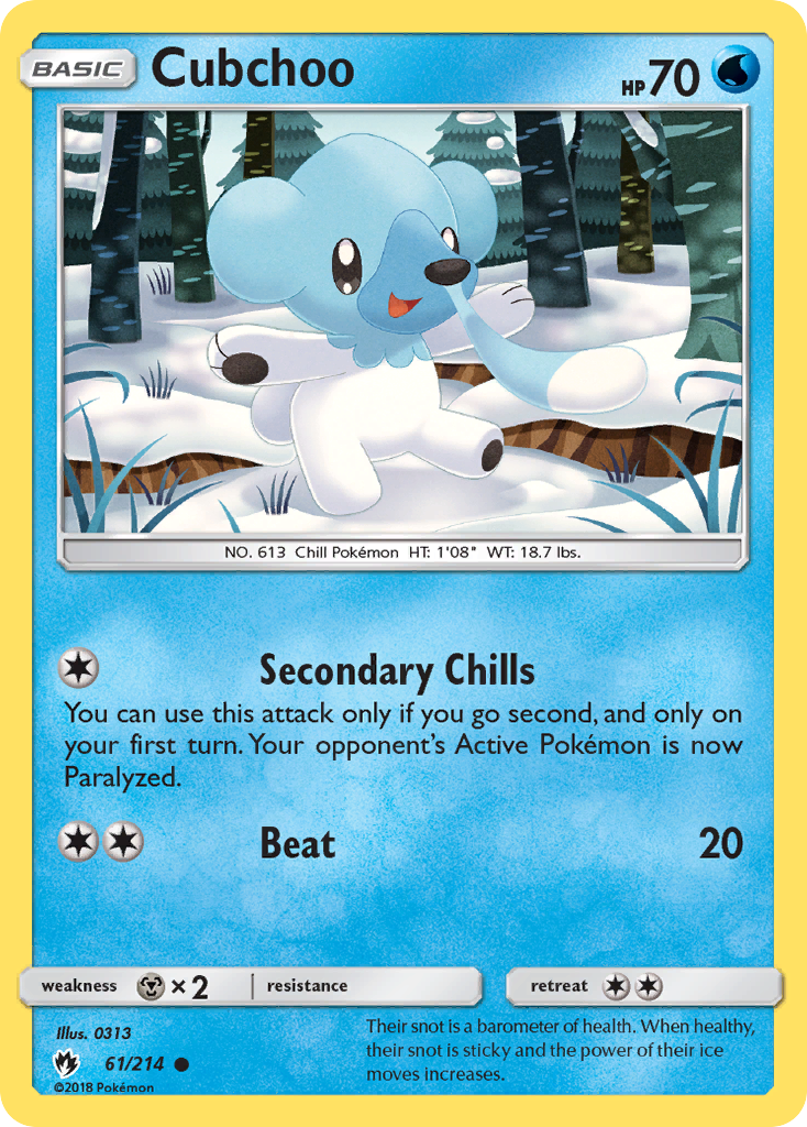 Cubchoo 61/214 Common card from Lost Thunder