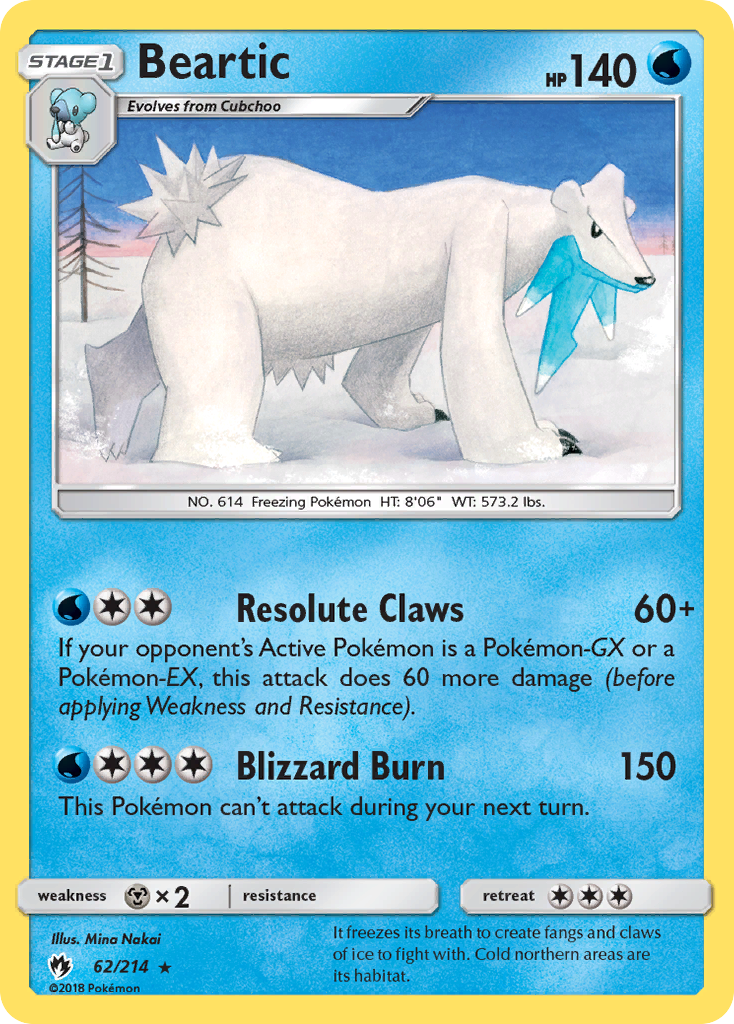 Beartic 62 Rare card from Lost Thunder