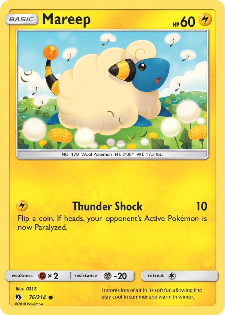 Mareep 76 Common card from Lost Thunder