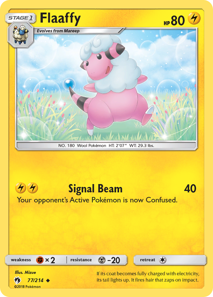 Flaaffy 77 Uncommon card from Lost Thunder